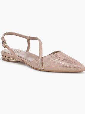 Naturalizer Sand leather hawaii slingback flats NWT